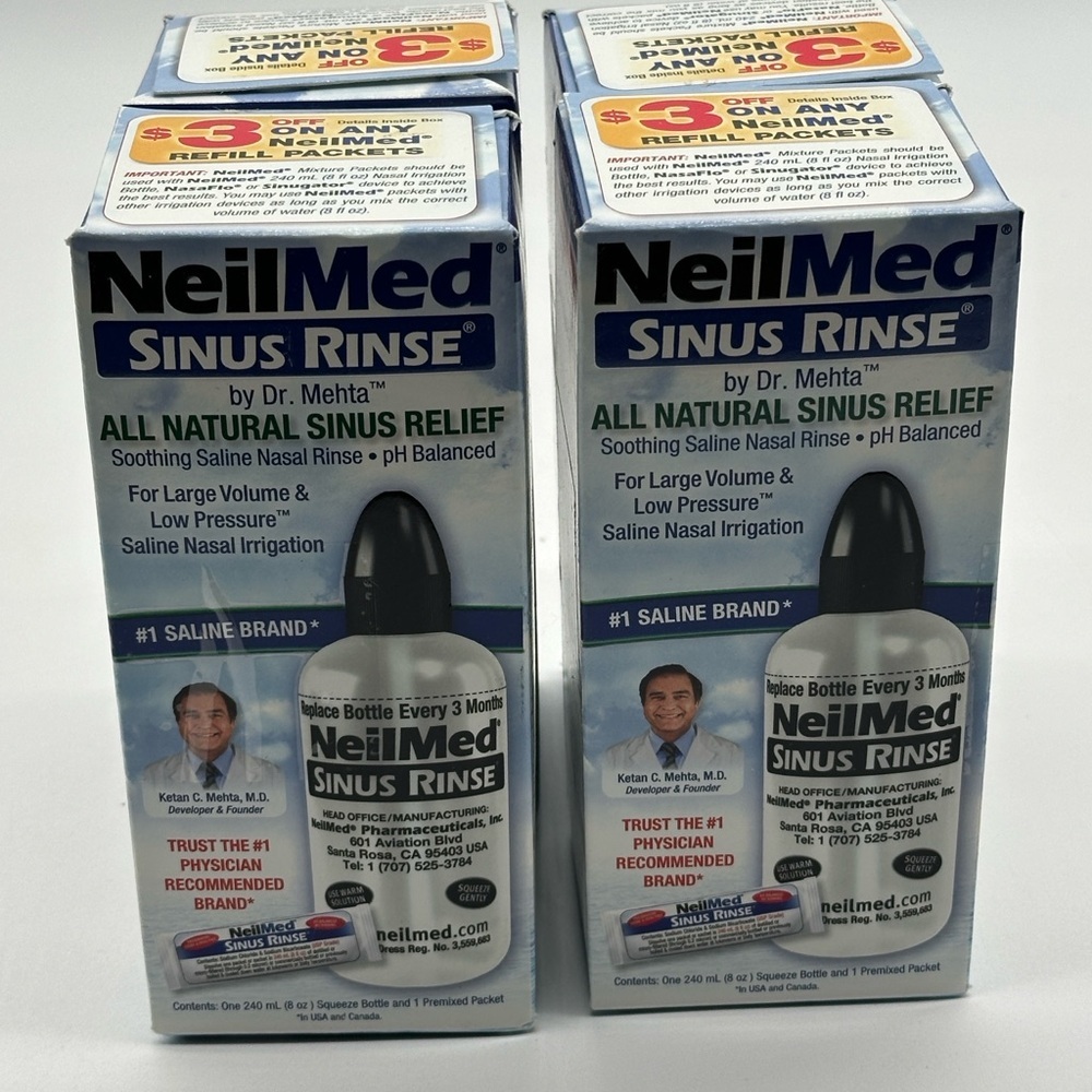NeilMed-Lot of 4-Nasal Sinus and Eye‎ Rinse 8 OZ
